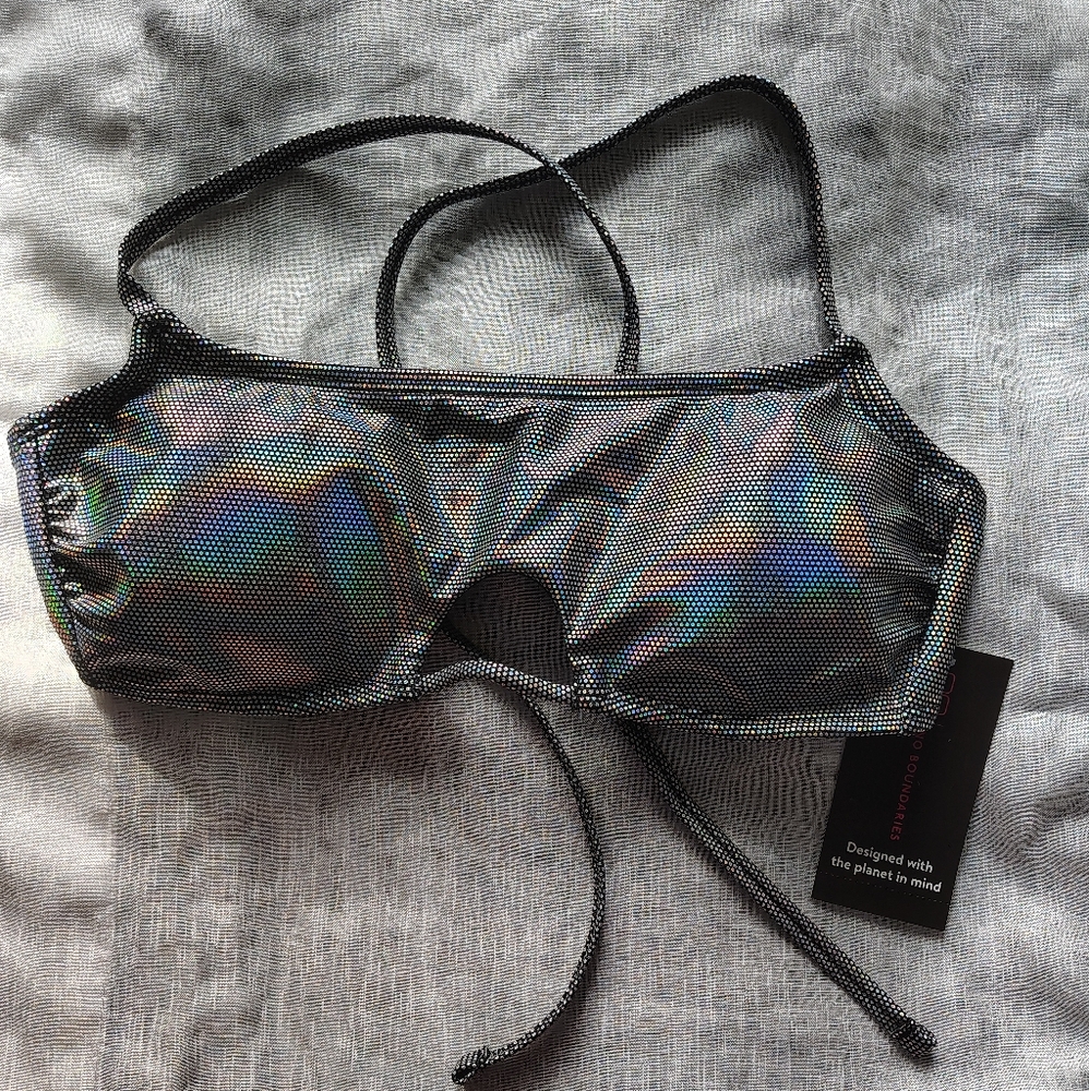 No Boundaries Iridescent Bikini Top